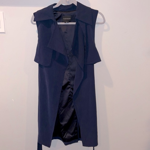 Club Monaco Birte Trench Belted Vest Size Small Navy - Picture 5 of 13